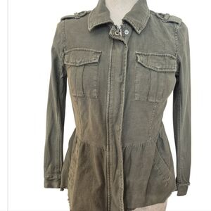 Altar'd State Womens Cotton Peplum Jacket Size Small